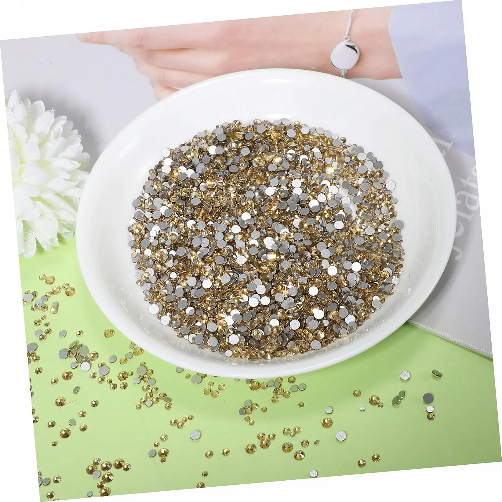 Стразы для ногтей FOMIYES Кристаллические круглые стеклянные стразы для маникюра и рукоделия, фото №8
