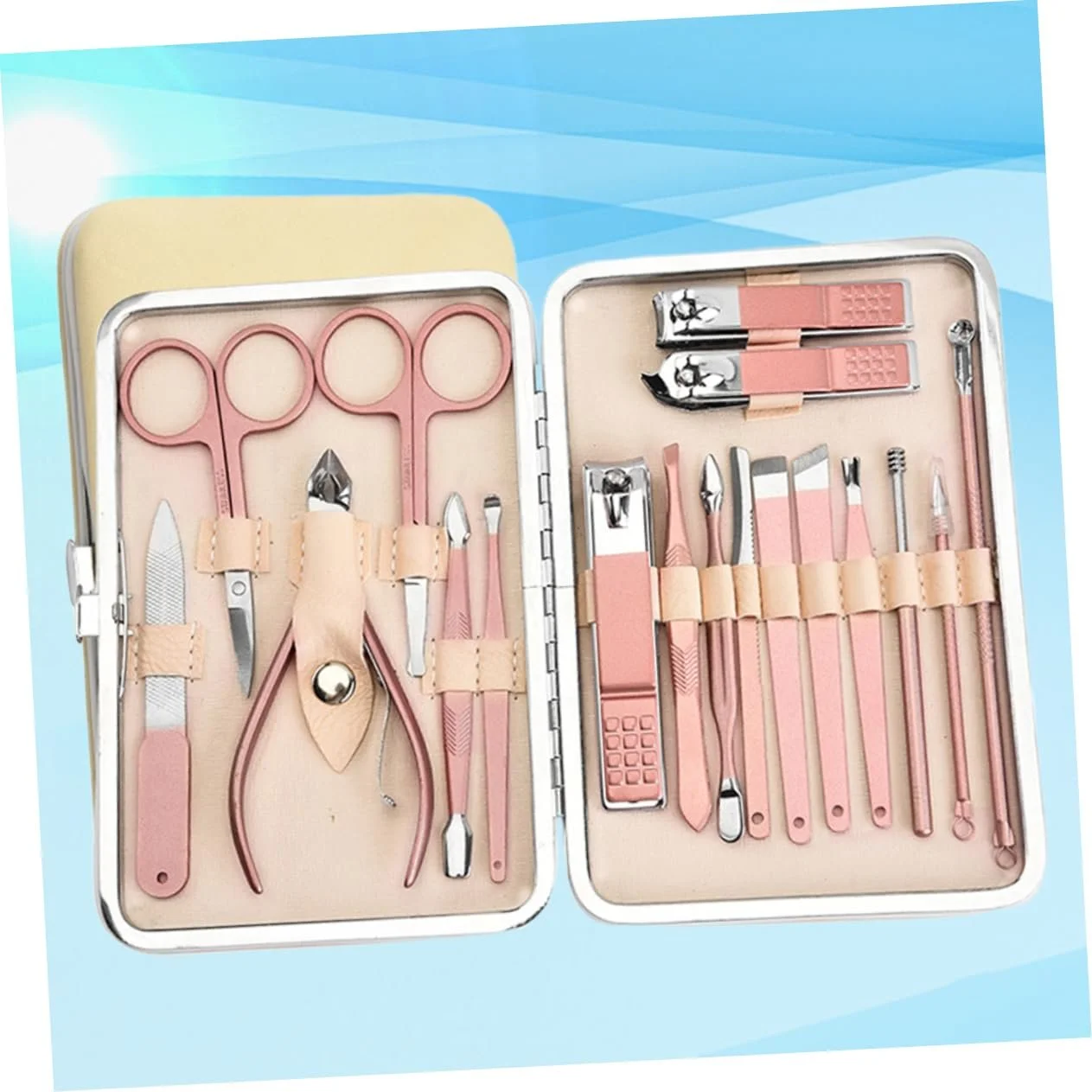 Набор кусачек для ногтей PACKOVE 18 шт. Металлические Розовый, фото №3 Набор кусачек для ногтей PACKOVE 18 шт. Металлические Розовый, фото №3
