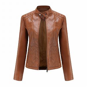 Тренч из искусственной кожи Generisch Женский Мотоциклетная куртка PU Moto Biker Облегающий Slim Длинная Куртка Черный Кожаная куртка Женская мотоциклетная куртка Женская Зимняя synthetic.ua - Фото 1