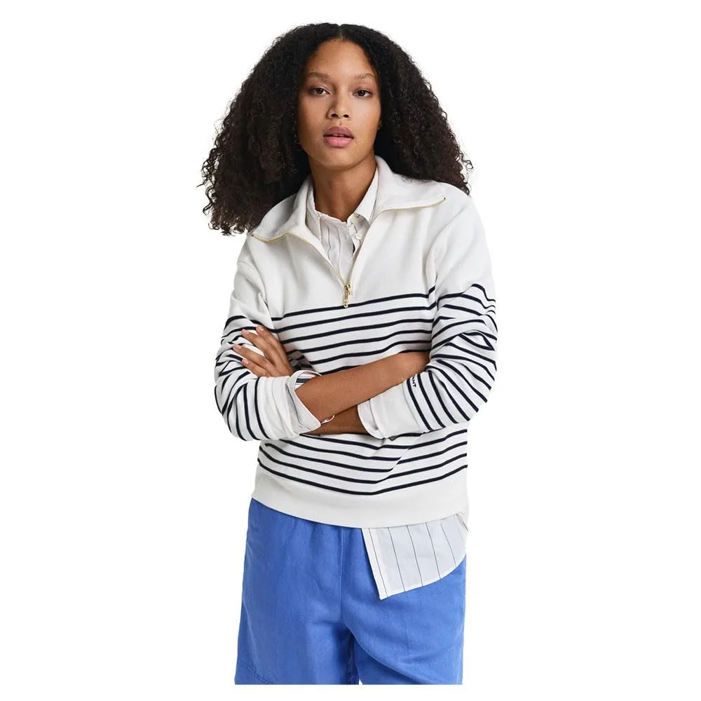 Женский Свитшот GANT Breton Rib Half Zip Sweat, фото №1