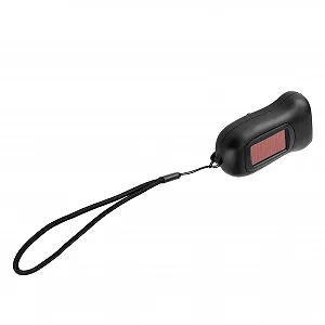 Ручний ліхтар з сонячною та динамо зарядкою Tbest, аварійний, світлодіодний, для кемпінгу, портативний, ABS, чорний synthetic.ua - Фото 1