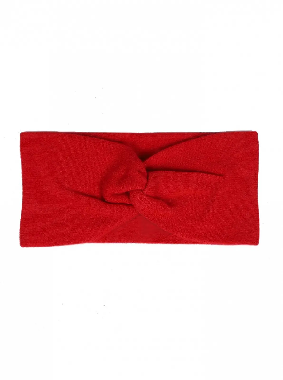 Пов'язка на голову Zwillingsherz 100% кашемір однотонна червона, фото №1