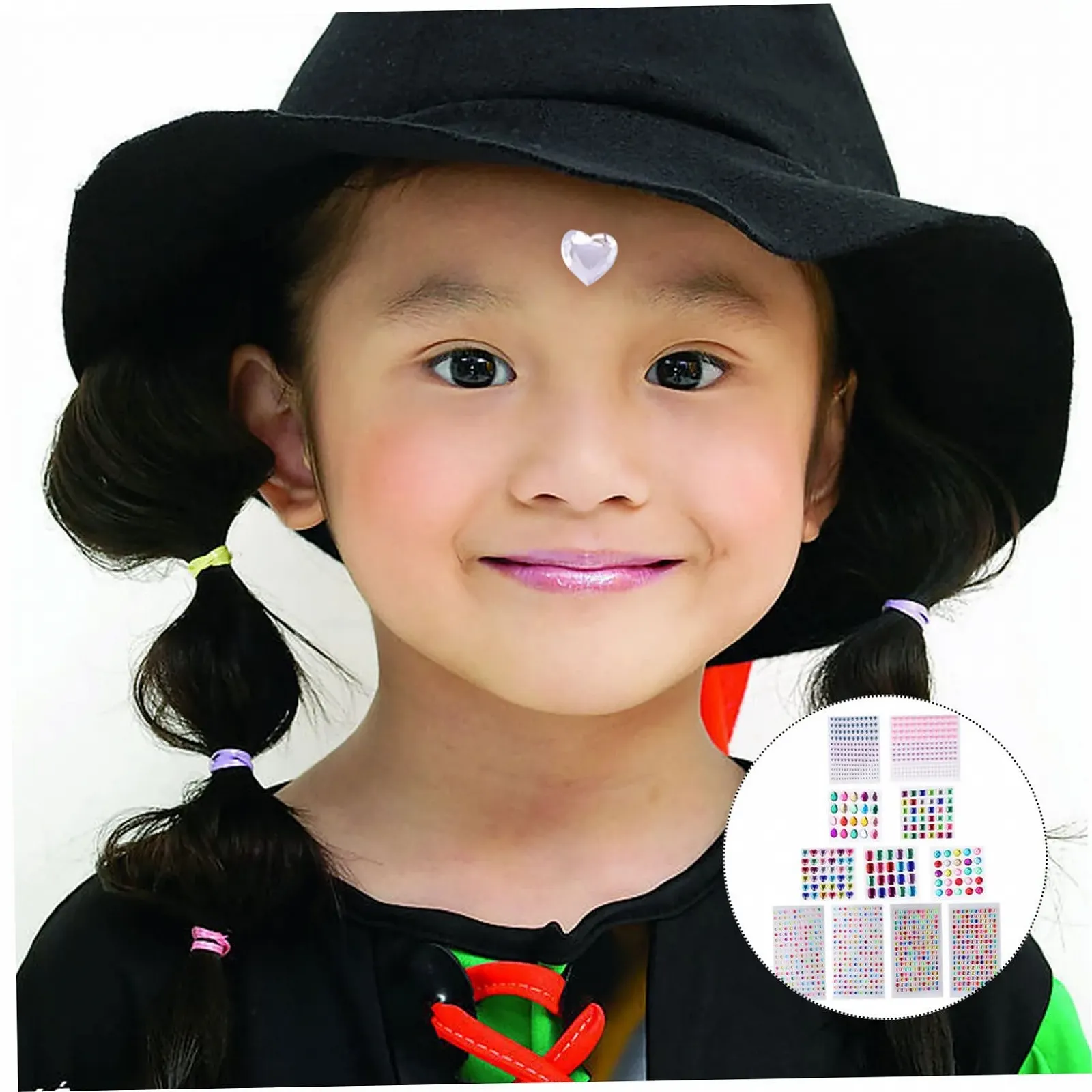 Наклейки-кристаллы Lurrose 22 листа, набор наклеек для ногтей, наклейки для лица, наклейки со стразами, сделай сам наклейки с драгоценными камнями, набор акриловых аппликаций для детей, фото №2