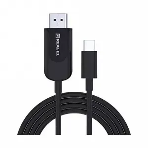 Дата кабель USB 2.0 AM to Type-C 2.0m Fabric Premiumblack REAL-EL EL123500047 - Фото 1