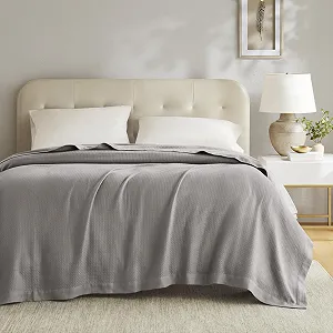 Одеяло Madison Park Egyptian Cotton 90 x 90 см, двуспальное, трикотаж, высокое качество, мягкое, уютное, 100% сертифицированный египетский хлопок synthetic.ua - Фото 1