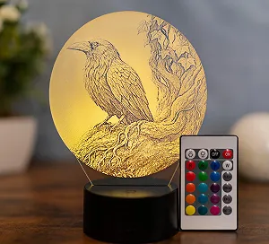 Настольная лампа Raven LED 3D Bird Motif Colour Changing Acrylic Made in Germany synthetic.ua - Фото 1