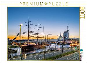 Пазл CALVENDO Sunset Behind the Bremerhaven Havenwelten 1000 деталей 64 x 48 см - Фото 1