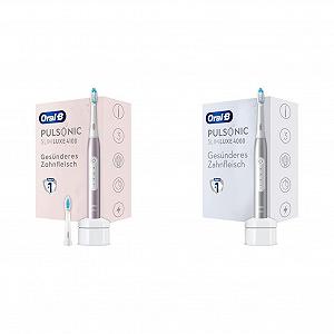 Звуковая Зубная Щетка Oral-B Pulsonic Slim Luxe 4100, 2 сменные насадки, 3 режима чистки, Розовое Золото и Звуковая Зубная Щетка Oral-B Pulsonic Slim Luxe 4000, Платина - Фото 1