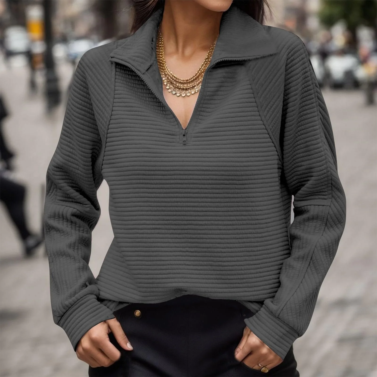 Женский Свитшот Цветные Блоки Свободный Крой Комфортный Длинный Рукав, фото №2 Женский Свитшот Цветные Блоки Свободный Крой Комфортный Длинный Рукав, фото №2