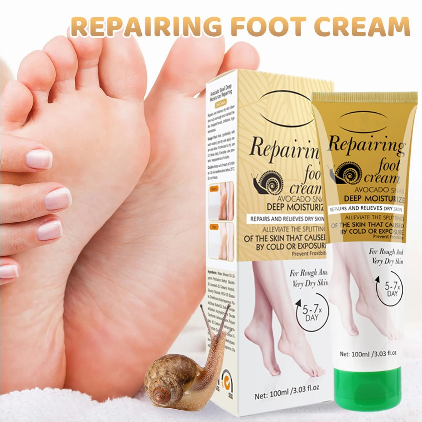 Крем для ног Hydrating Foot Cream увлажняющий против трещин для пяток, коленей и рук, фото №2