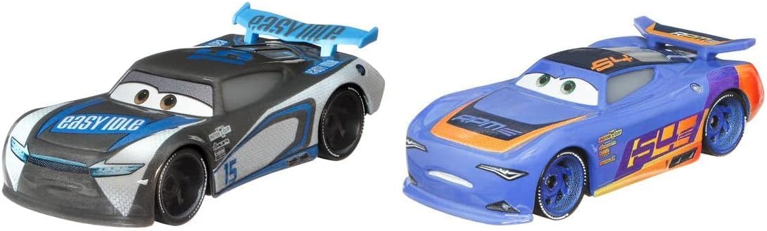 Іграшкові автомобілі Disney Cars Diecast 2-Pack Next-Gen Racers Easy Idle #15 Harvey Rodcap і RPM #64 Barry DePedal, фото №2