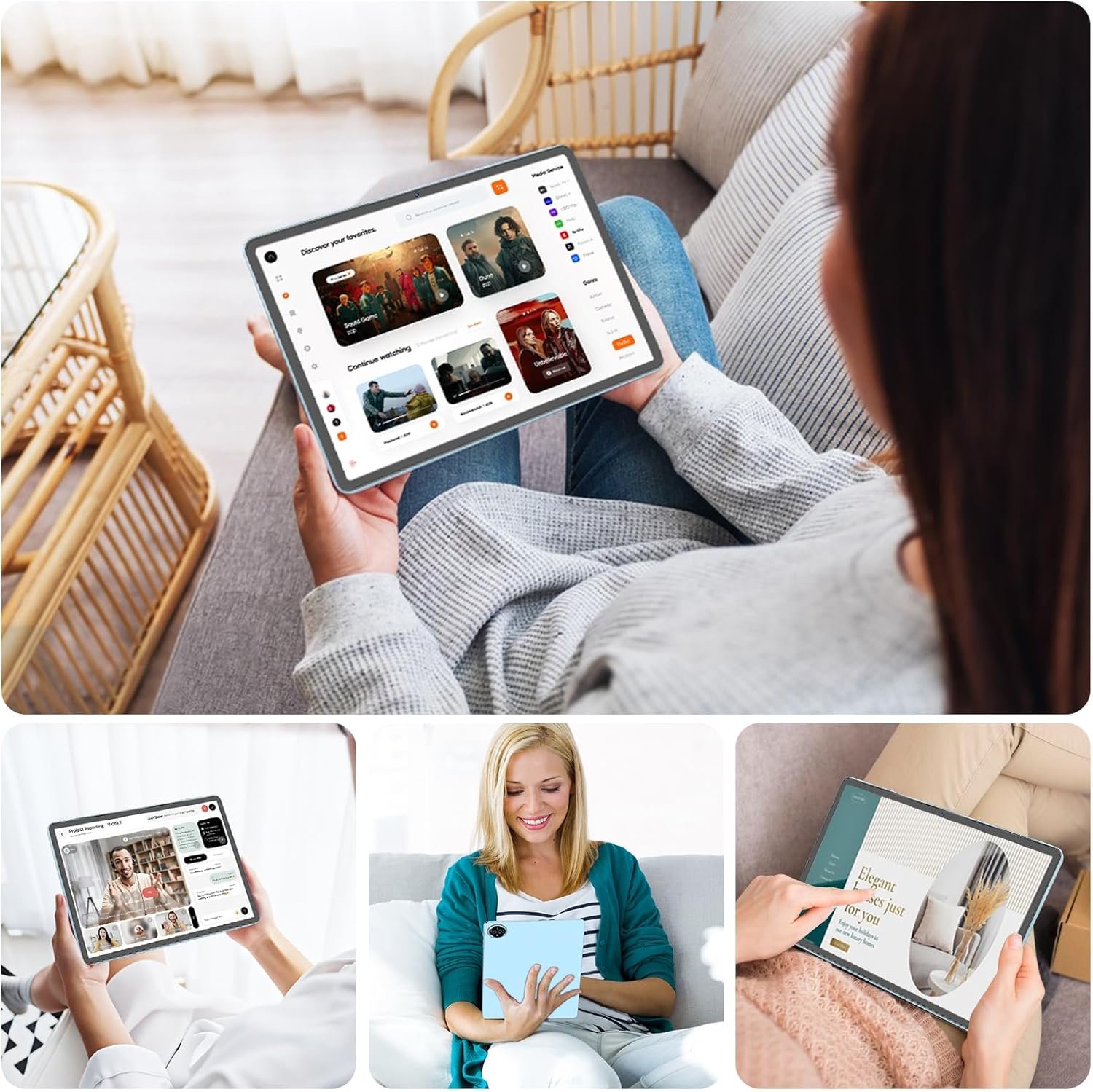 Планшет 11" HISORL P80 (6+6)/128Gb 8 ядер Android 14 8000 mAh Блакитний, фото №6