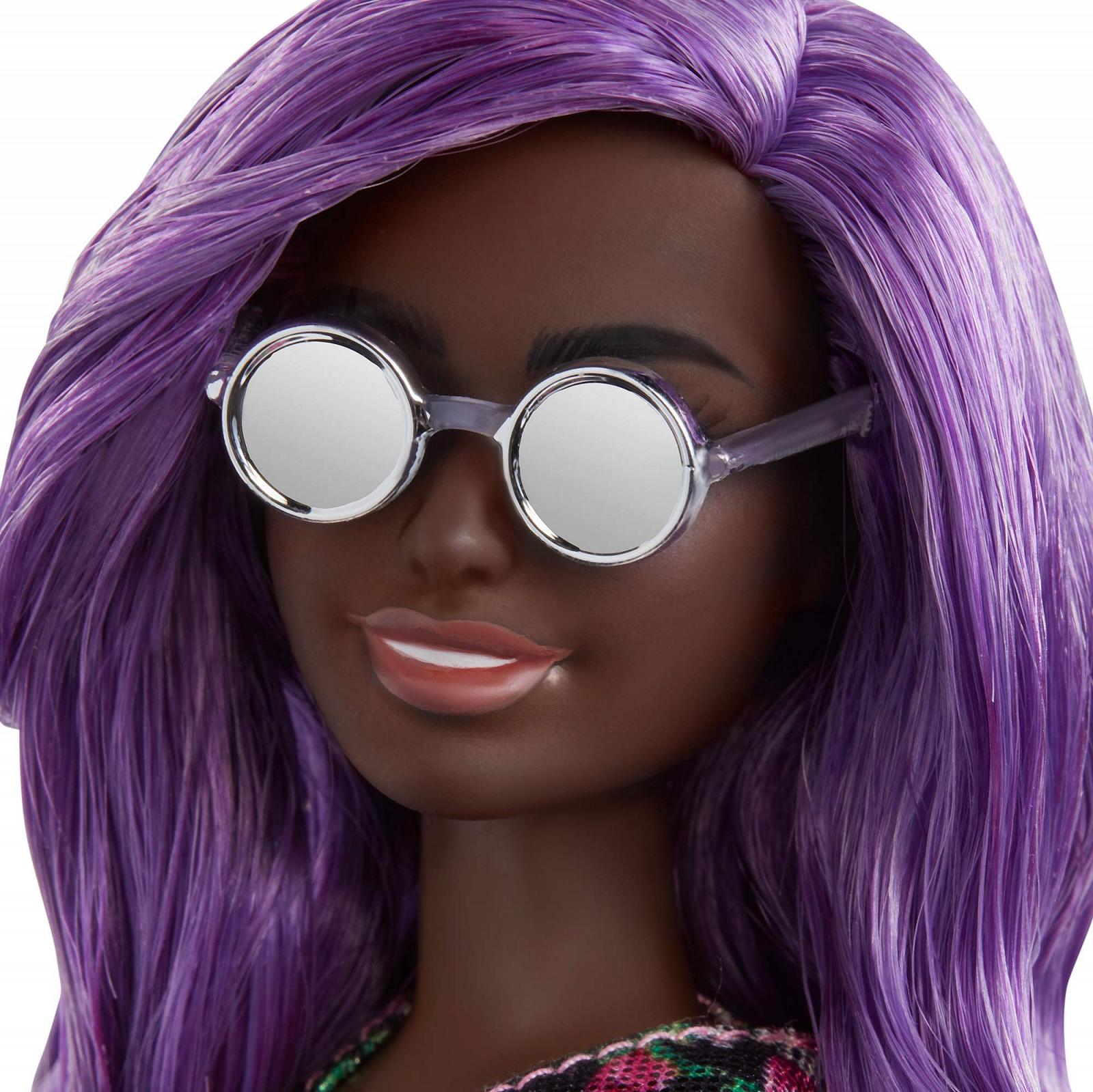 Кукла Mattel Barbie Fashionistas FXL58 в цветочном наряде с фиолетовыми волосами, разноцветная, фото №4
