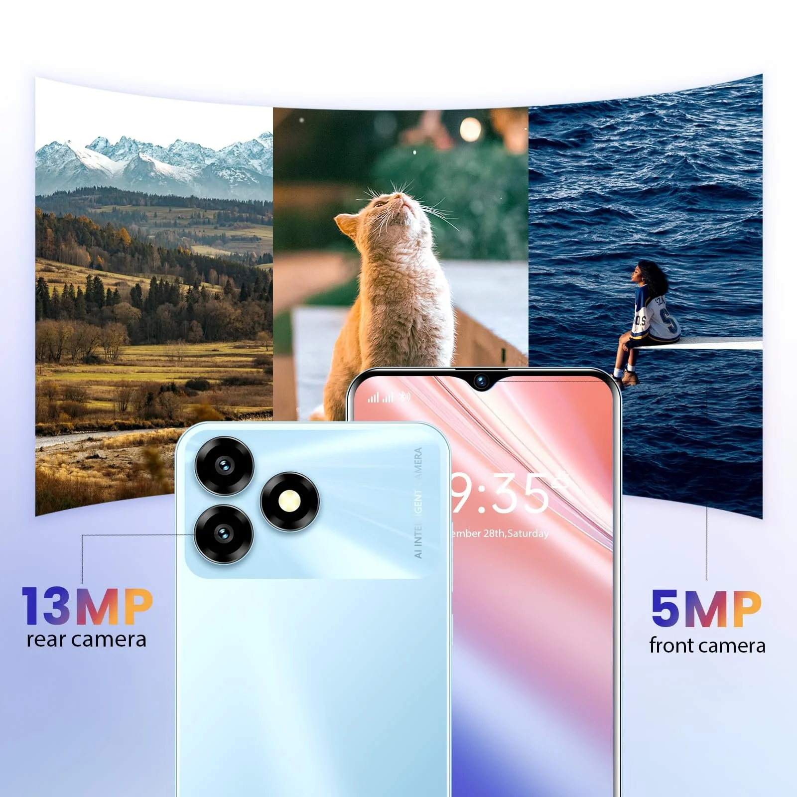 Смартфон Unlock 8-Core Processor 4G-LTE 4GB/64GB 6.52" Light Blue, фото №4