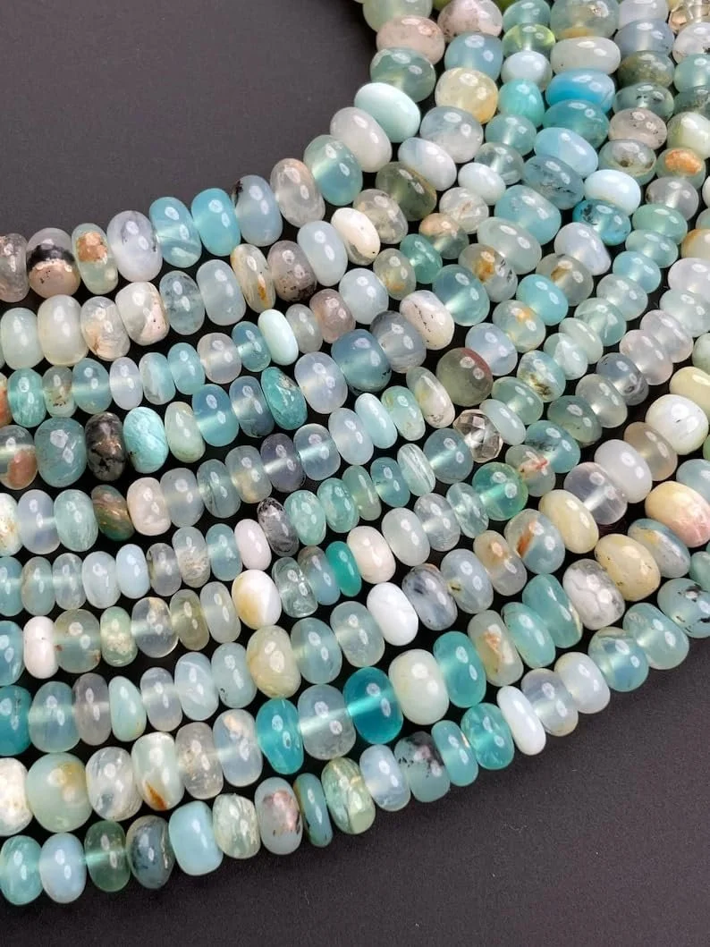 Бусины из натурального перуанского опала Rondella, ограненные, 4 мм, нить длиной 33 см, камни для изготовления ювелирных изделий для ожерелья, браслета, фото №1