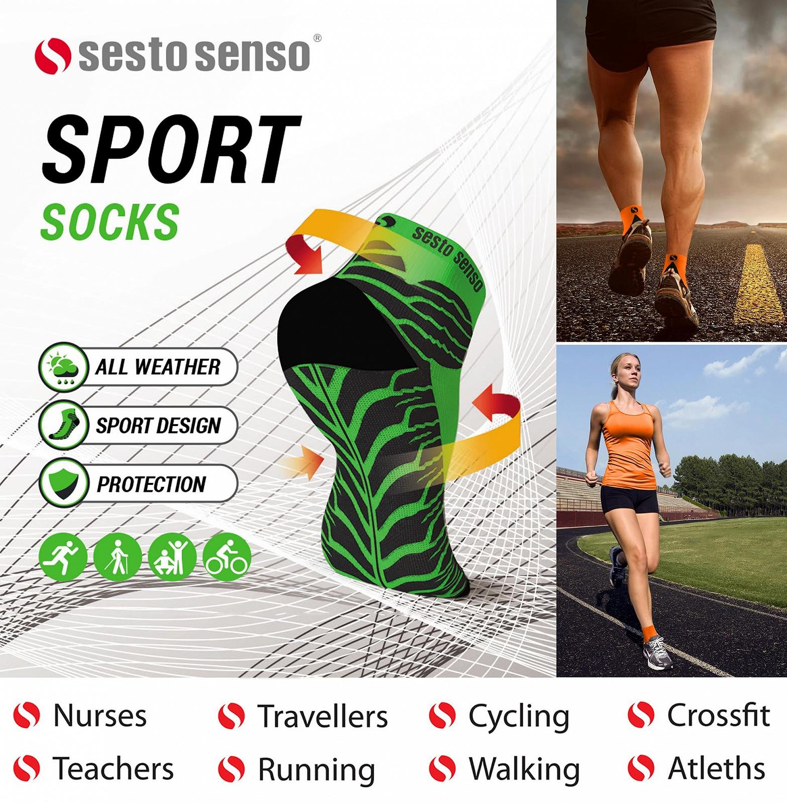 Спортивные носки Sesto Senso для женщин и мужчин, 3 пары, цветные спортивные носки для бега, фото №6