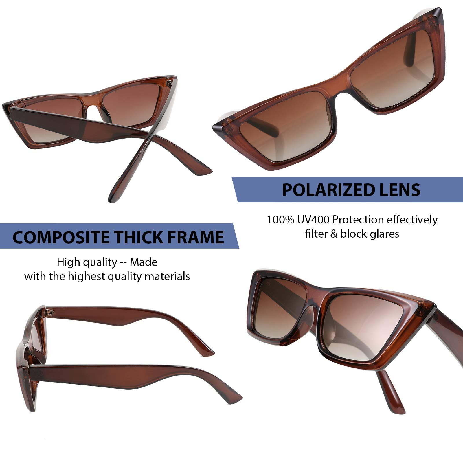 Солнцезащитные очки Кошачий глаз FEISEDY B2736, фото №3