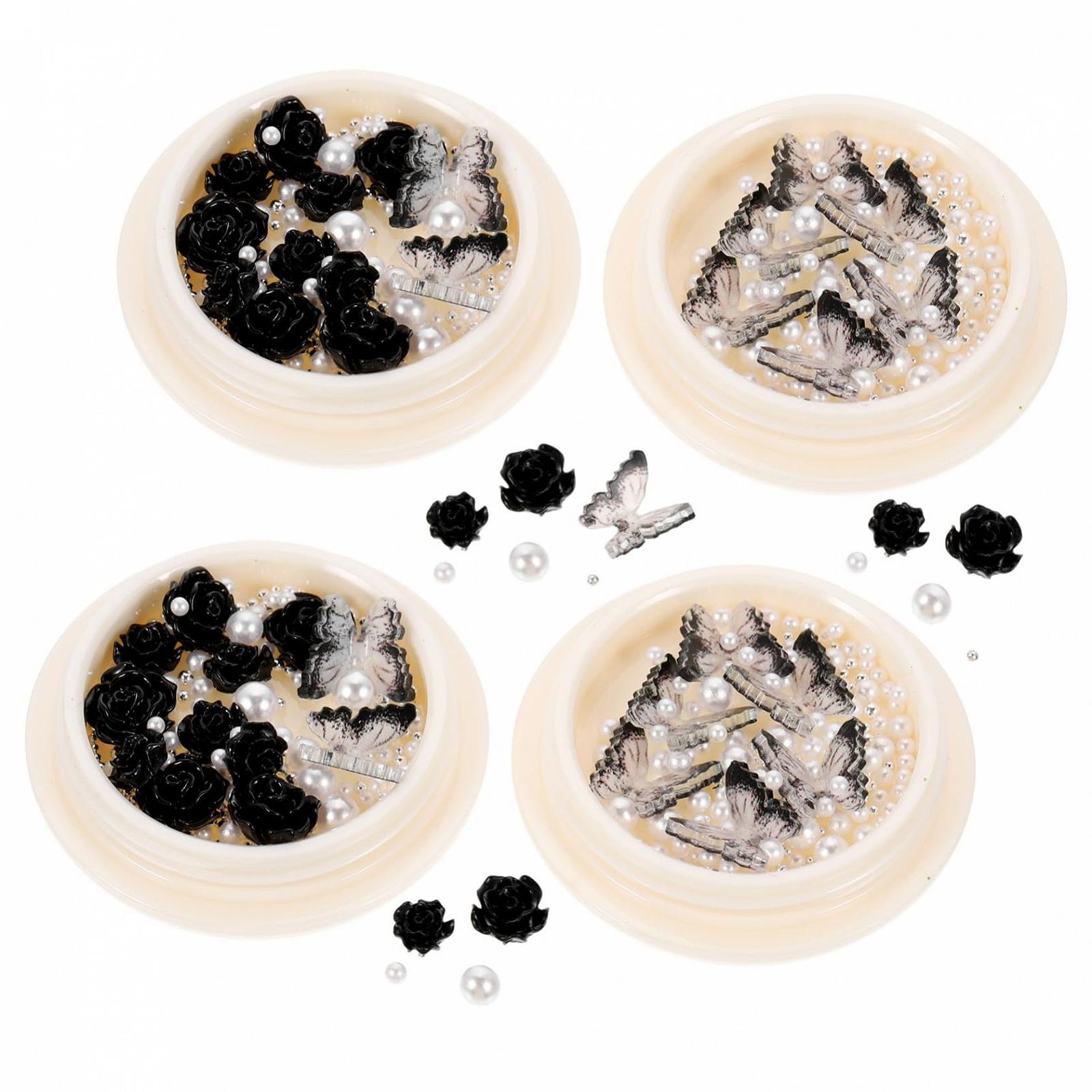 Стразы для ногтей 20 коробок, темные, украшения для ногтей, шармы для ногтей, наклейки для декора ногтей, жемчужные драгоценные камни, смола, фото №9