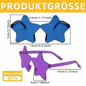 Сонцезахисні Окуляри Зірка Різнокольорові, 6 пар synthetic.ua - Фото 1