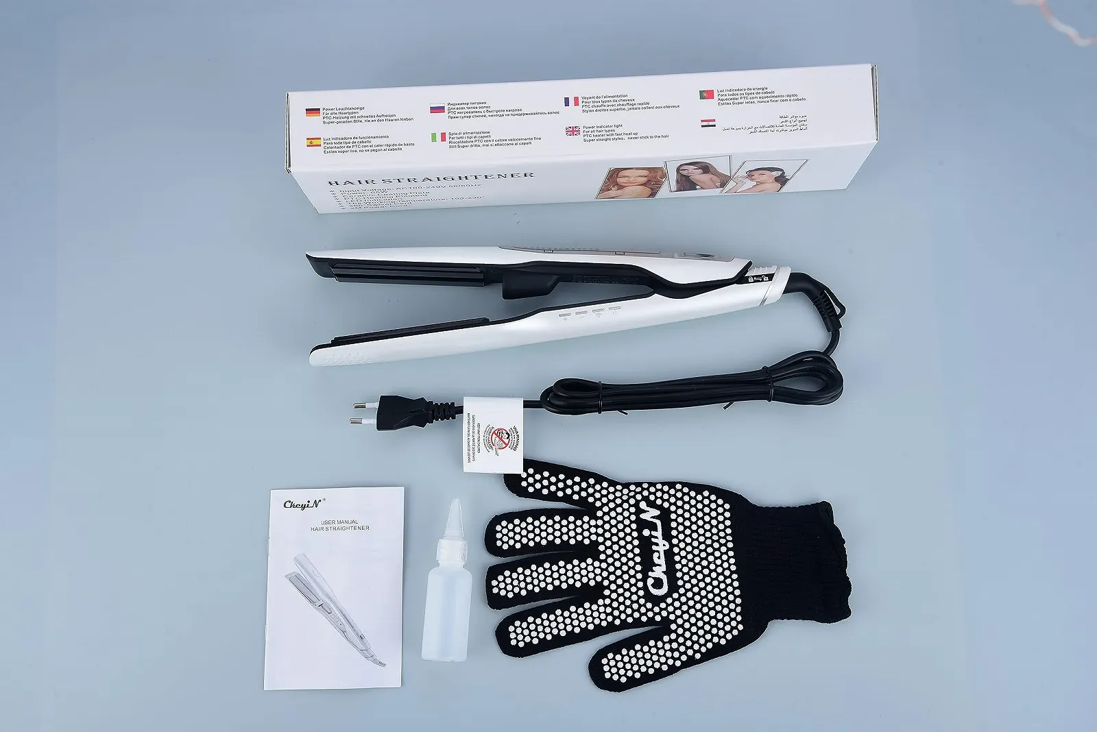 Паровой выпрямитель CkeyiN Professional Steam Ceramic 2-in-1 PTC Negative Ion 30s 100-230°C Белый, фото №14 Паровой выпрямитель CkeyiN Professional Steam Ceramic 2-in-1 PTC Negative Ion 30s 100-230°C Белый, фото №14