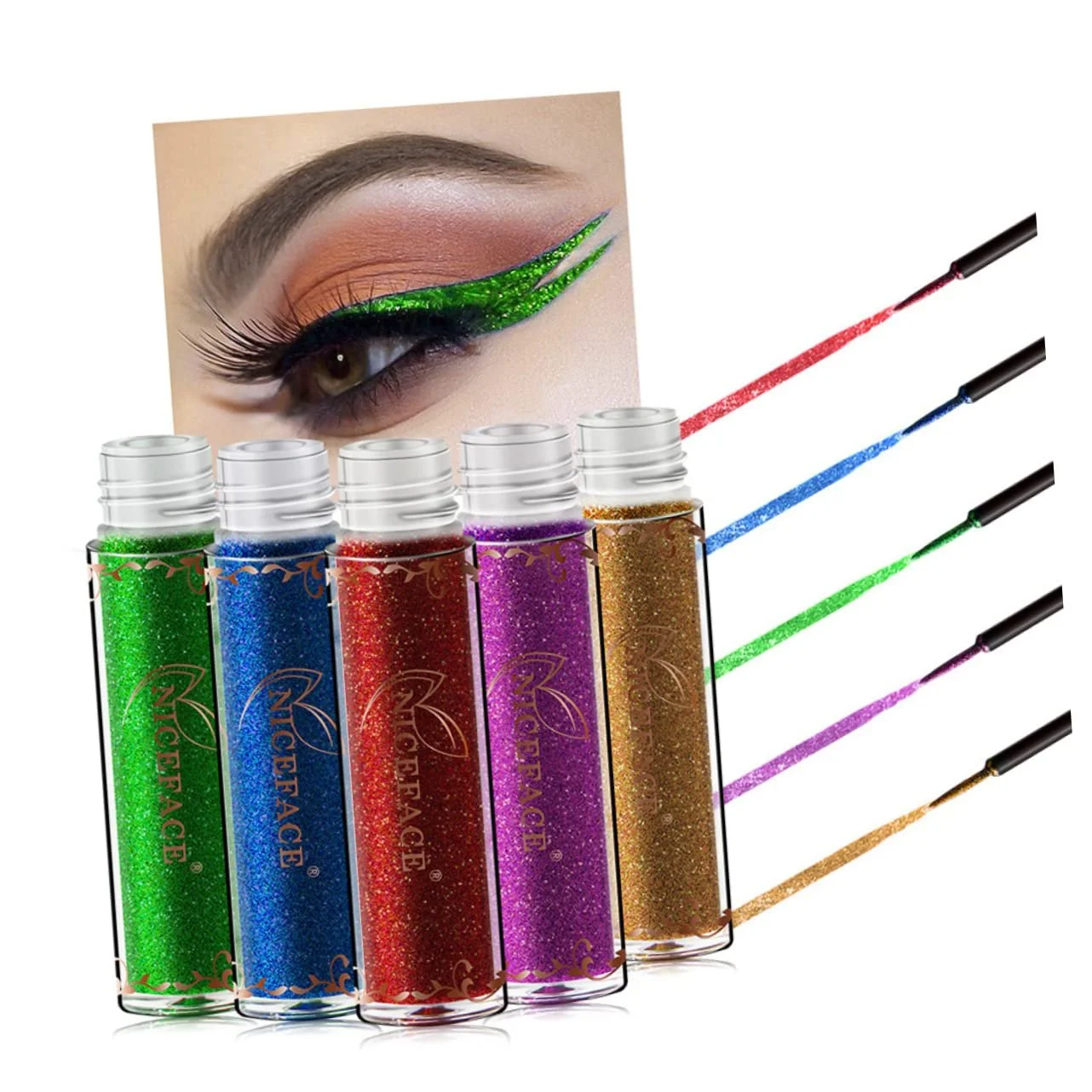 Металлический Eyeliner NOLITOY 2St Блестящий водостойкая, фото №6