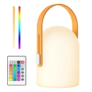 Світлодіодна настільна лампа gabless Бездротова з пультом ДК 16 кольорів IP44 1800 мАг Помаранчева - Фото 1