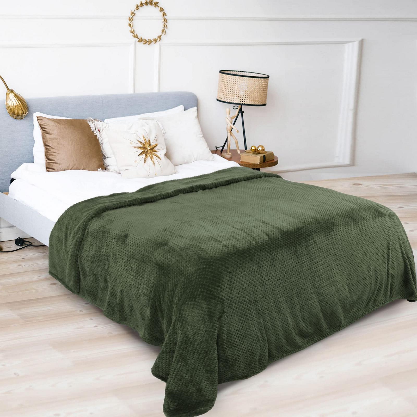 Покривало Флісове sourcing map Фланелеве Оливково-зелене, фото №2 Покривало Флісове sourcing map Фланелеве Оливково-зелене, фото №2