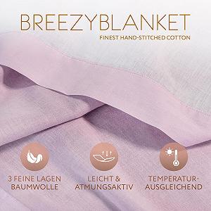 Одеяло RELAXOUND Original Breezyblanket 155 x 225 см (Reverse Berry, Single) - Летнее одеяло - Одеяло для восстановления - 3-слойное хлопковое одеяло - Эффект AirFlair для оптимального контроля температуры synthetic.ua - Фото 1