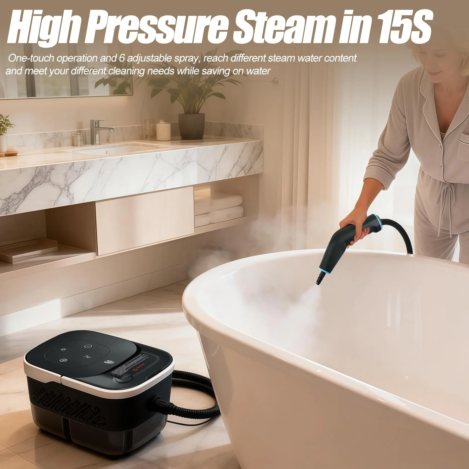 Пароочисник високого тиску 2500 Вт ручний 4 бар 1250 мл, фото №5