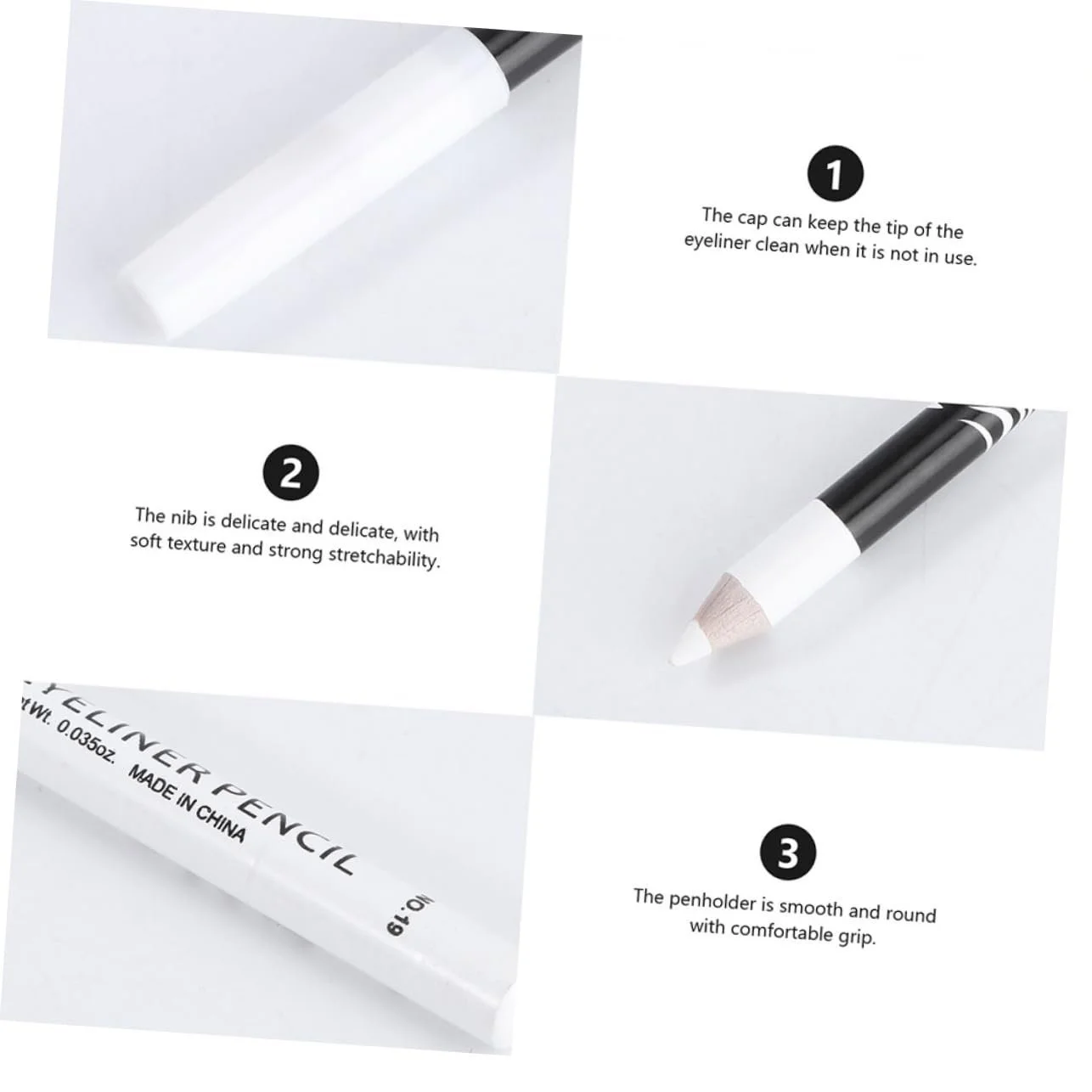 Олівець для очей FRCOLOR Дерев'яний олівець для макіяжу з блискітками, фото №2