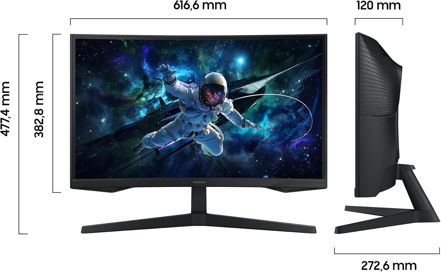 Монитор портативный 27" Samsung Odyssey G5 S27CG554EU QHD IPS 165 Гц, фото №2
