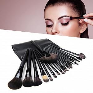 Набір кистей для макіяжу Verdant Touch, 24 шт., чорний, з чохлом synthetic.ua - Фото 1