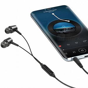 Навушники вакуумні провідні з мікрофоном HF XO EP57 Black synthetic.ua - Фото 1