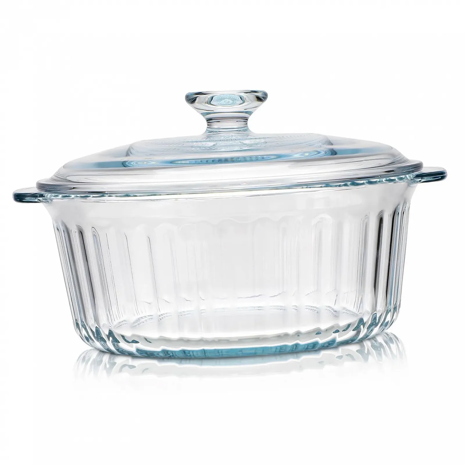 Форма для запікання кругла скляна з кришкою для духовки боросилікатне скло, фото №1