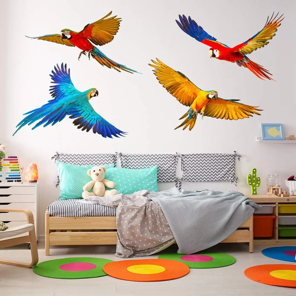 Наклейка на стену Pixblick 4 Large Flying Parrots, фото №1