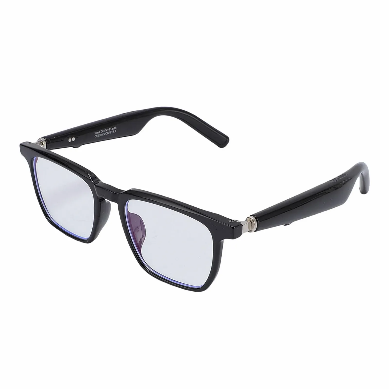 AI очки-переводчик, AI Smart очки-переводчик с сенсорной функцией в микрофонный динамик для путешествий, музыкальных звонков (черный), фото №1