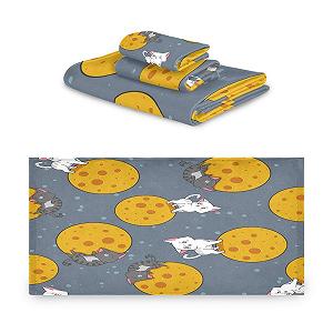 Набір рушників BEUSS Katzenplaneten-Weltraumkätzchen 100% Бавовна (1 банний, 1 ручний, 1 серветка) Космічні кошенята - Фото 1