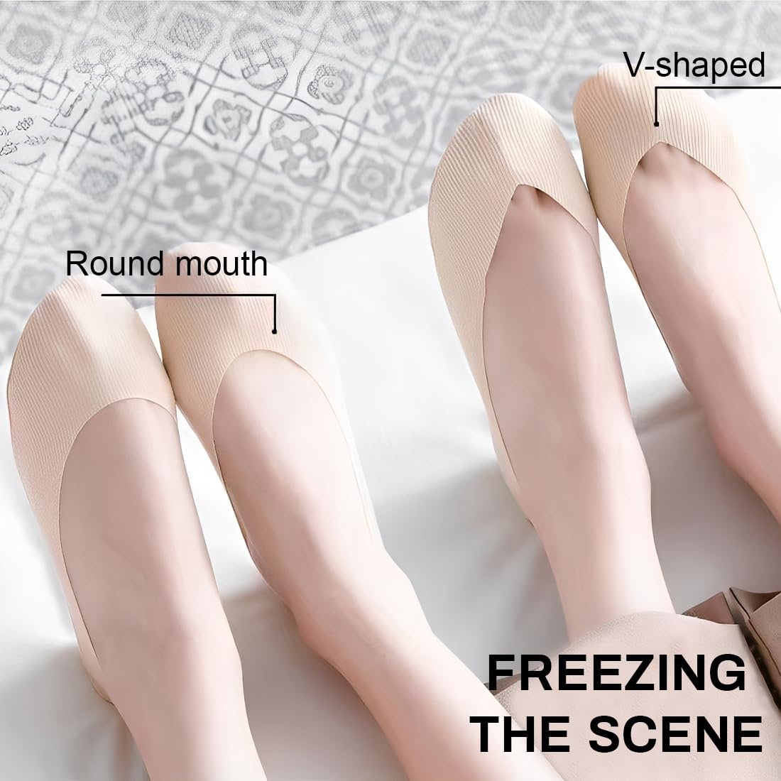 Женские носки Invisible 6 пар, носки-балетки, противоскользящие, дышащие, с силиконовой подушечкой, носки для кроссовок, мокасин, балеток, фото №4