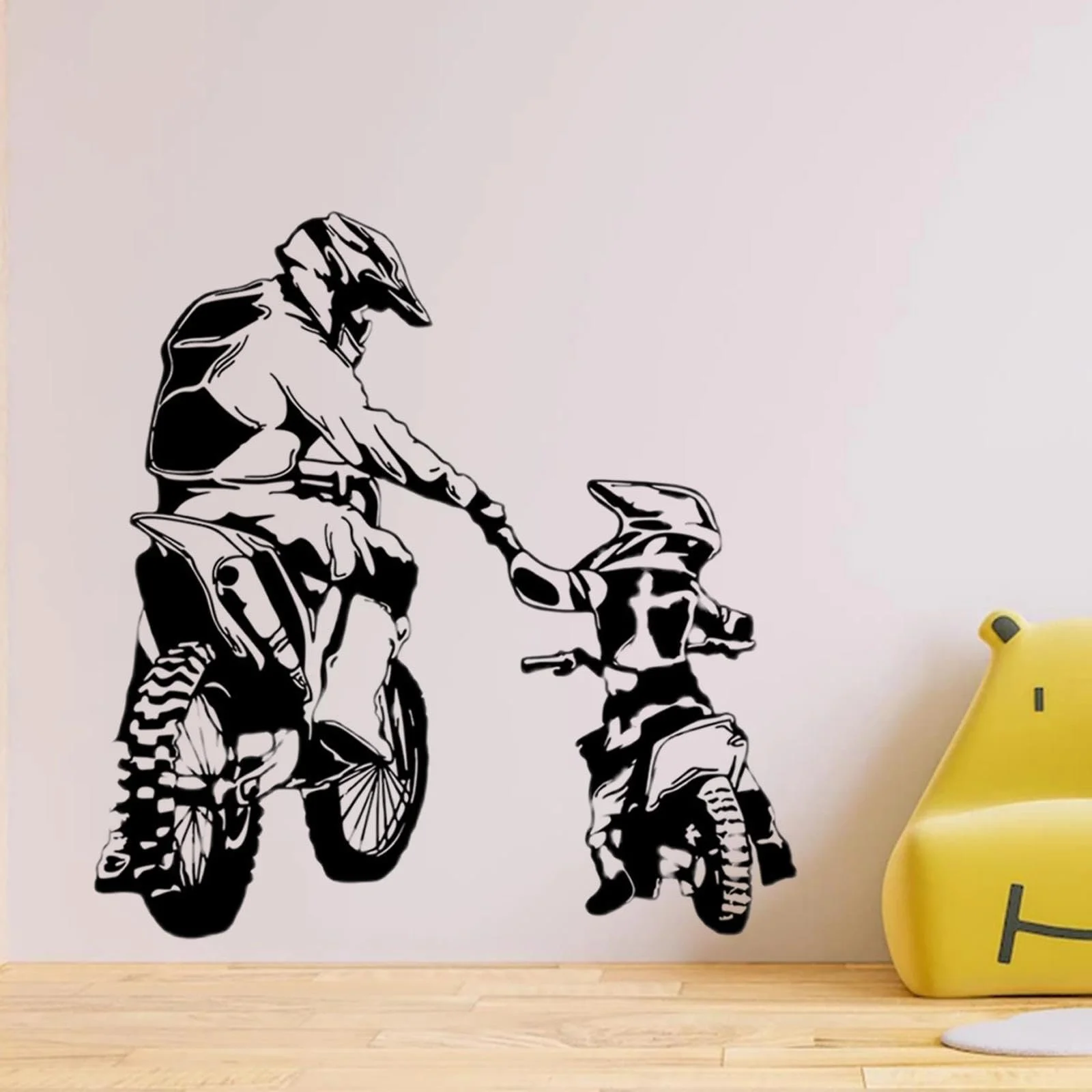 Наклейки на стіну Motorcycle Motocross Вінілові Чорні, фото №7 Наклейки на стіну Motorcycle Motocross Вінілові Чорні, фото №7