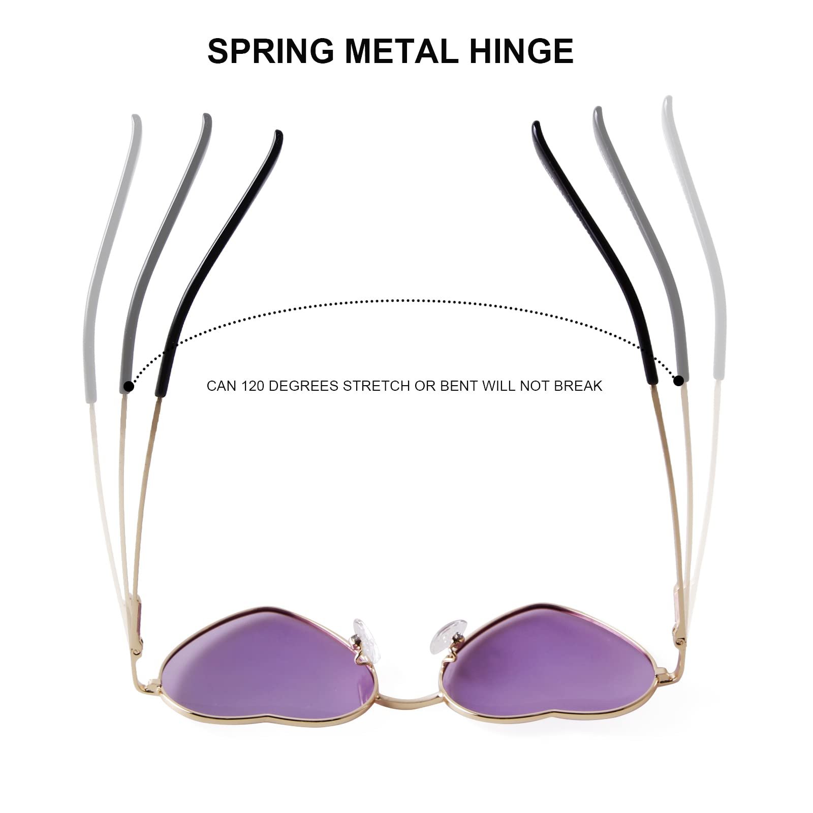 Сонцезахисні окуляри Серце ADEWU Металева оправа, фото №3