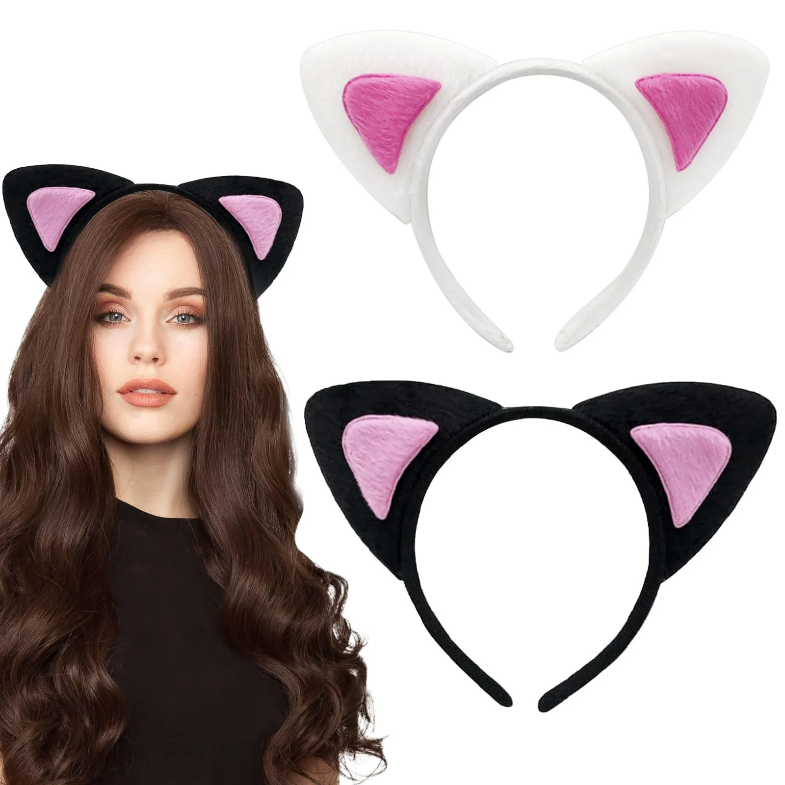 Набір з 2 милих обручів на голову з котячими вушками, фото №1