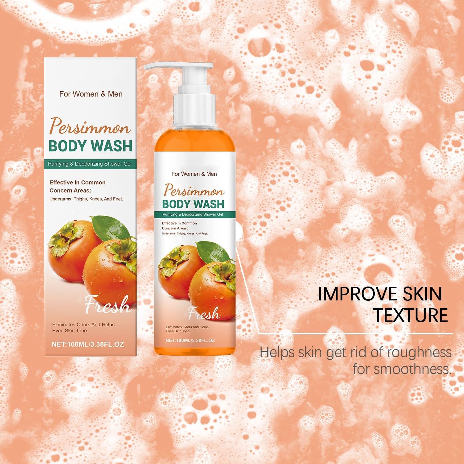 Гель для душу Persimmon Moisturising with Green Tea 2 шт., фото №7