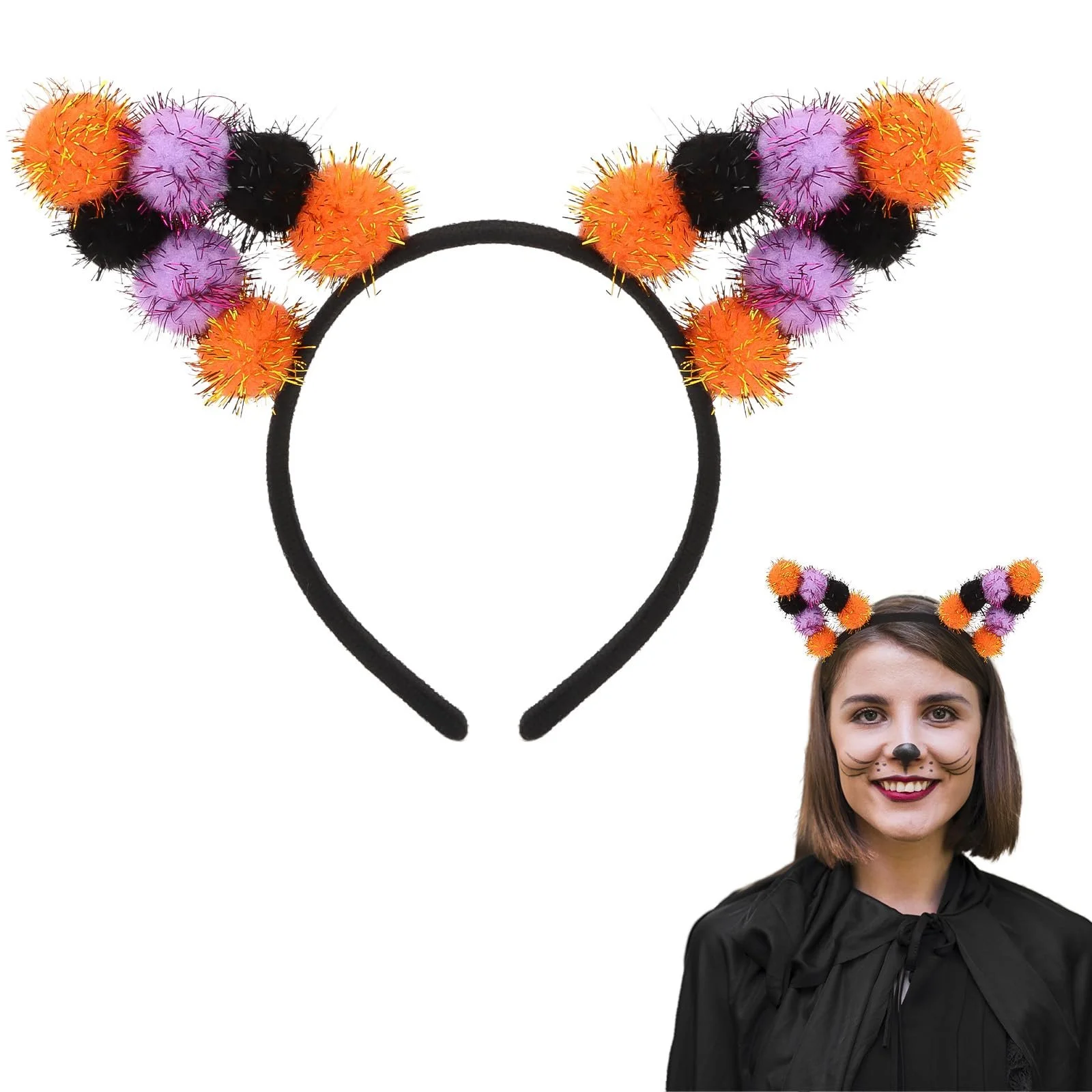 Обруч Вушка кота на Хелловін для жінок, фото №2