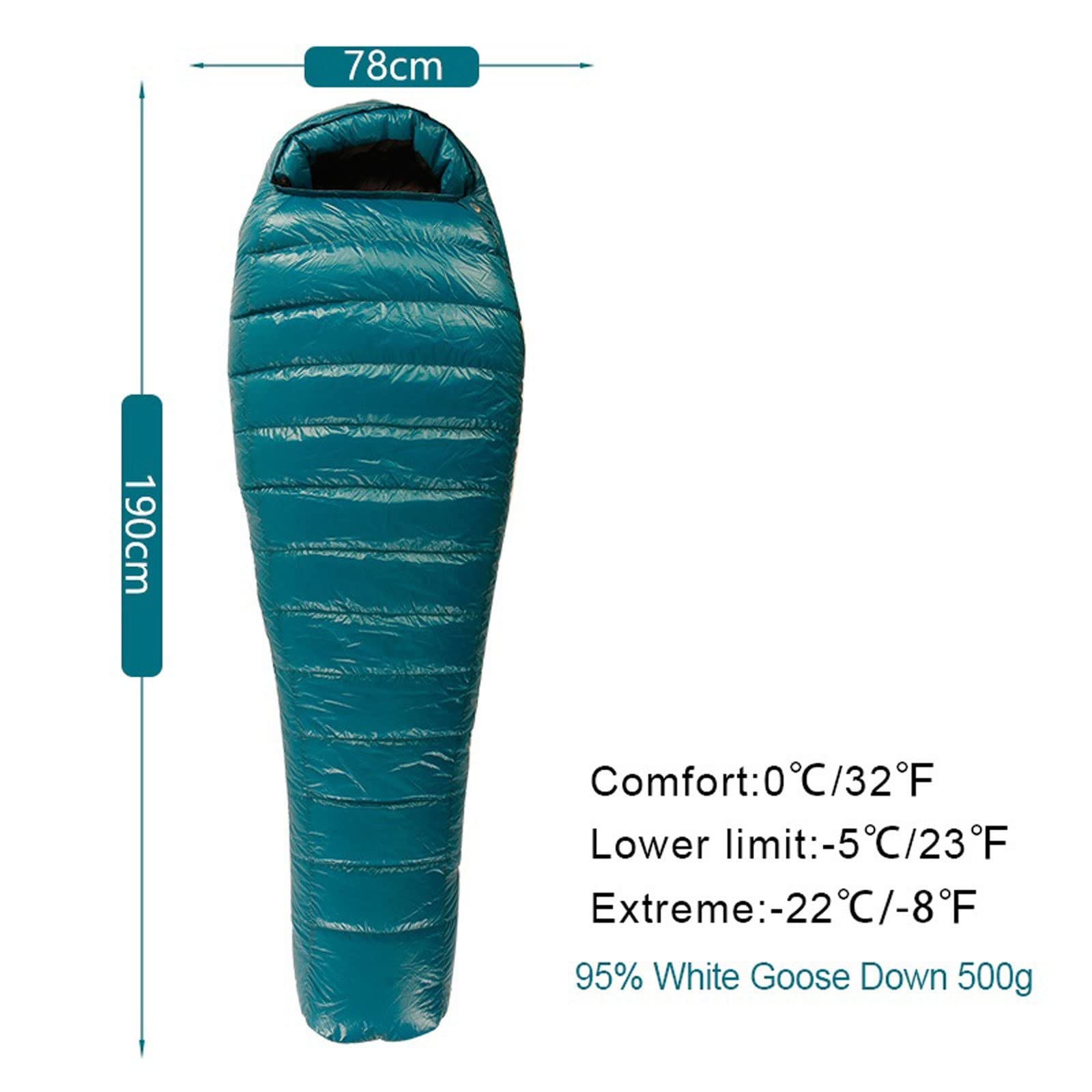 Спальний мішок MYVVKIA Гусячий пух Ущільнений Теплий Для дорослих Вуличний Кемпінг Ультралегкий ТРИ-сезонний, фото №6