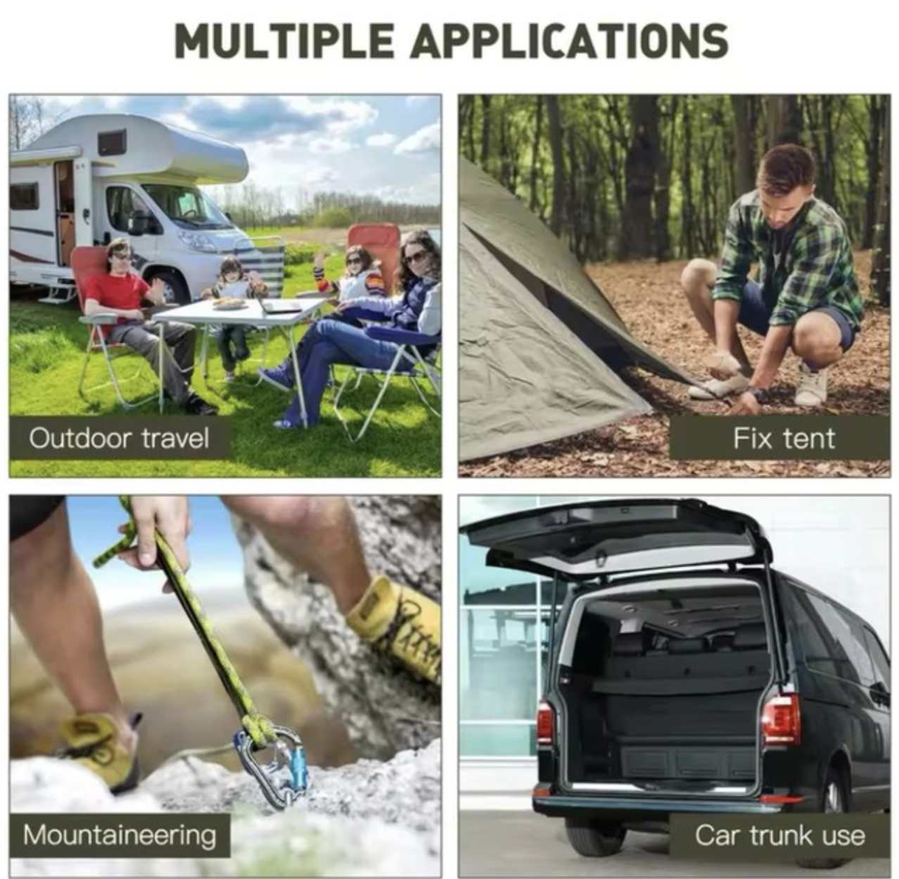 Еластичний ремінь-банджі із карабіном 90 см 1 шт Чорний, фото №3 Еластичний ремінь-банджі із карабіном 90 см 1 шт Чорний, фото №3