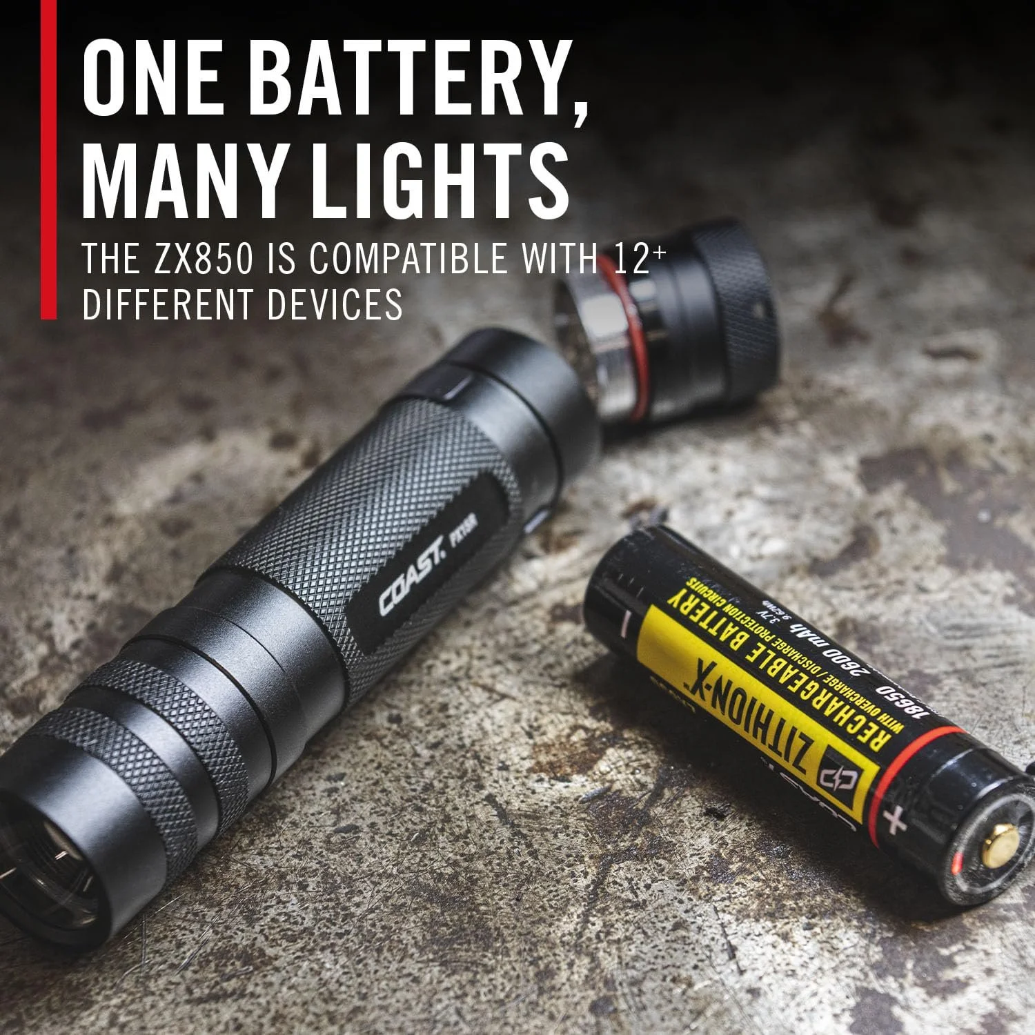 Налобний ліхтар Coast XPH30R 1200 люмен з фокусуванням, USB-C акумуляторний, подвійного живлення, світлодіодний, з магнітною основою, чорний, фото №10