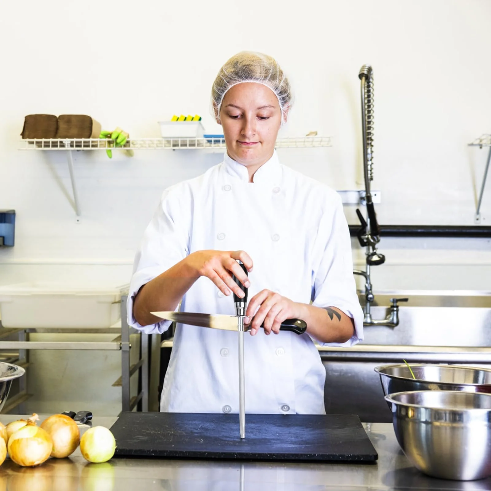 Мусат 20 см, професійний, нержавіюча сталь, високовуглецевий, фото №6