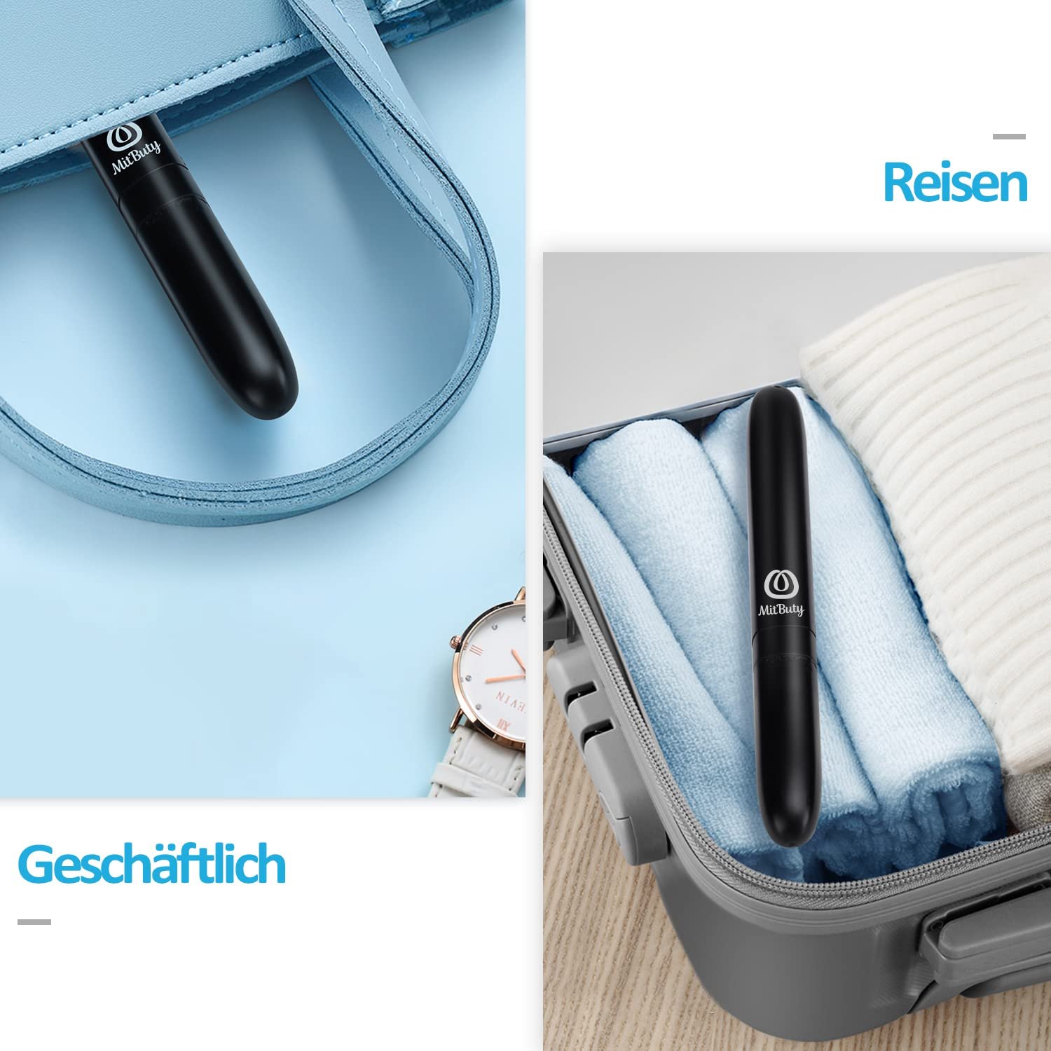 Дорожня електрична зубна щітка MitButy Водонепроникна Портативна на батарейках Дорожній футляр-ковпачок, фото №8