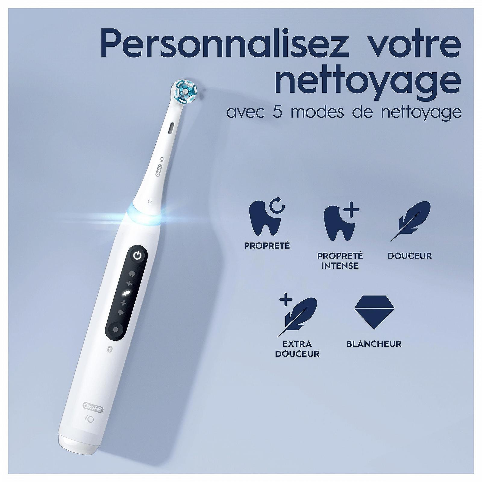Електрична зубна щітка Oral-B iO 5N Біла. У комплекті: 1 м'яка щітка, 1 зарядний пристрій, 1 дорожній футляр, фото №4