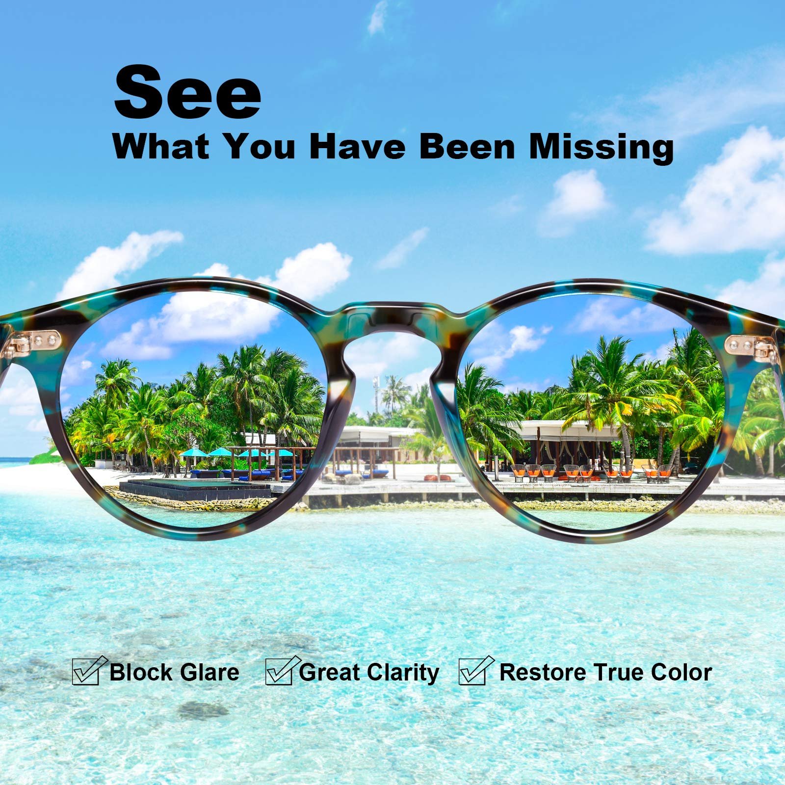 Сонцезахисні окуляри круглі CARFIA для жінок Поляризовані, фото №8